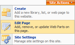 Site Actions > Edit Page